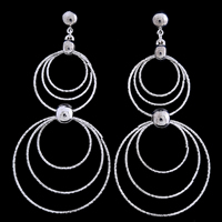 Gets® Jewelry Earring, Brass, Donut, platinum plated, nickel, lead & cadmium free, 45x95mm, Sold By Pair
