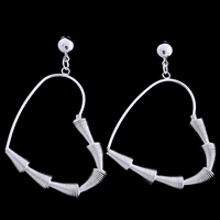 Gets® Jewelry Earring Brass stainless steel post pin Heart platinum plated nickel lead & cadmium free Sold By Pair