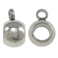 Stainless Steel Bail Beads, Drum, original color, 6.50x9x5mm, Hole:Approx 2mm, 4mm, 1000PCs/Lot, Sold By Lot