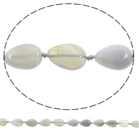 Perle Agate dentelle naturelle, agate lace, larme, gris clair, 10x15x5mm, Trou:Environ 1mm, Longueur:Environ 16 pouce, 5Strandstoron/sac, Environ 24PC/brin, Vendu par sac
