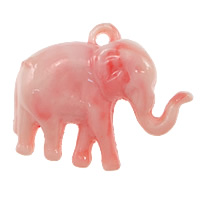 Fluted Giant, Elephant, Carved, pink, 23x19x9mm, Hole:Approx 2mm, 20PCs/Lot, Sold By Lot
