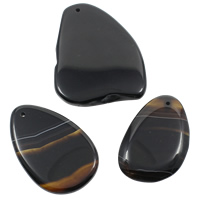 Lace Agate Pendants, mixed, black, 33-57mm, 52-72mm, Hole:Approx 1mm, 20PCs/Bag, Sold By Bag
