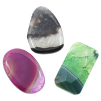 Mixed Agate Pendant, faceted, 30-40mm, 26-66mm, Hole:Approx 1mm, 20PCs/Bag, Sold By Bag