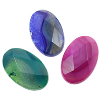 Mixed Agate Cabochon, flat back & faceted, 35x55x9.50mm, 20PCs/Bag, Sold By Bag