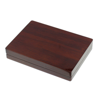 Dřevo náhrdelník Box, s Velveteen, Obdélník, namalovaný, hnědý, 140x190x36mm, Prodáno By PC