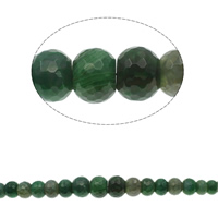 Natürliche grüne Achat Perlen, Grüner Achat, Rondell, abgestufte Perlen & facettierte, 10x7mm-20x16mm, Bohrung:ca. 1mm, ca. 39PCs/Strang, verkauft per ca. 15.7 ZollInch Strang