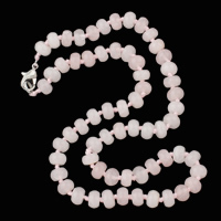 Rose Quartz Necklace with Nylon Cord zinc alloy lobster clasp Rondelle Sold Per Approx 18 Inch Strand
