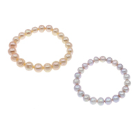 Freshwater Cultured Pearl Bracelet, Freshwater Pearl, Potato, natural, more colors for choice, 9-10mm, Sold Per Approx 7 Inch Strand