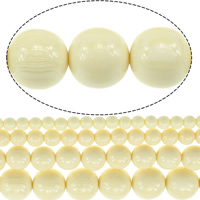 Imitierter Bernstein Harz Perlen, rund, verschiedene Größen vorhanden, beige, Bohrung:ca. 1.5mm, Länge:ca. 15.5 ZollInch, verkauft von Menge