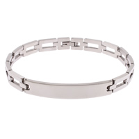 Stainless Steel Jewelry Bracelet, original color, 8x45x2mm, Sold Per Approx 8.5 Inch Strand