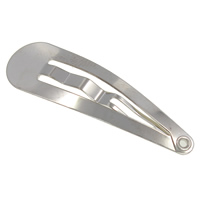 Iron Hair Clip Findings Teardrop platinum color plated lead & cadmium free Sold By Bag