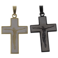 Stainless Steel Cross Pendants Crucifix Cross plated Christian Jewelry & with letter pattern Approx Sold By Bag