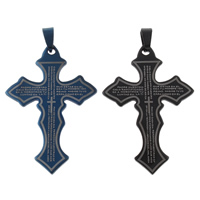 Stainless Steel Cross Pendants plated Christian Jewelry & with letter pattern Approx Sold By Bag
