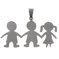 Stainless Steel Pendants, Character, original color, 50x30x1.50mm, Hole:Approx 4x8mm, 10PCs/Bag, Sold By Bag