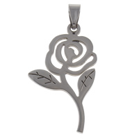 Stainless Steel Flower Pendant Rose original color Approx Sold By Bag