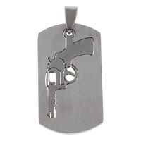 Stainless Steel Pendants, Rectangle, original color, 22x39x1.50mm, Hole:Approx 5x9mm, 10PCs/Bag, Sold By Bag
