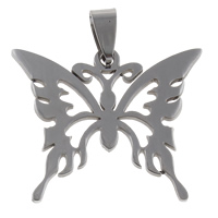 Stainless Steel Animal Pendants Butterfly hollow original color Approx Sold By Bag