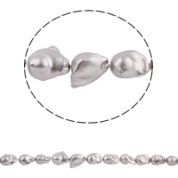 Cultured Freshwater Nucleated Pearl Beads, Keshi, grey, 15-18mm, Hole:Approx 0.8mm, Sold Per Approx 16.5 Inch Strand