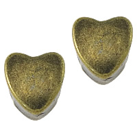 Zink Alloy Smycken Pärlor, Hjärta, antik brons färg klädd, nickel, bly och kadmium gratis, 8x8x6mm, Hål:Ca 4mm, 100PC/Lot, Säljs av Lot
