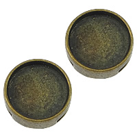 Tibetan Style Slide Charm Finding, Flat Round, antique bronze color plated, nickel, lead & cadmium free, 12x12x4mm, Hole:Approx 8x1.5mm, Inner Diameter:Approx 10mm, 100PCs/Lot, Sold By Lot