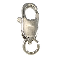 Brass Lobster Clasp, platinum color plated, nickel, lead & cadmium free, 5x10x3mm, Hole:Approx 3mm, 100PCs/Lot, Sold By Lot