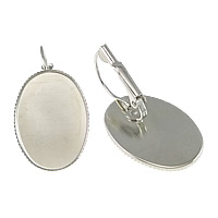 Brass Lever Back Earring Component Flat Oval platinum color plated nickel lead & cadmium free Inner Approx Sold By Lot