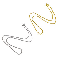 Messing Halskæde Chain, forgyldt, mesh kæde, flere farver til valg, nikkel, bly & cadmium fri, 2mm, Længde Ca. 17 inch, 50Strands/Lot, Solgt af Lot