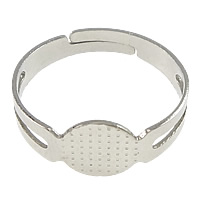 Brass Pad Ring Base platinum color plated adjustable nickel lead & cadmium free 8mm US Ring Sold By Lot