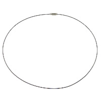 Tiger Tail провода шнур ожерелья, нержавеющая сталь, оригинальный цвет, 1mm, 13x4mm, длина Приблизительно 17 дюймовый, 50пряди/Лот, продается Лот