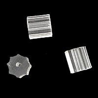 GummiohrmutterKomponenten, Gummi, Blume, weiß, 4x4mm, Bohrung:ca. 0.7mm, 10000PCs/Tasche, verkauft von Tasche