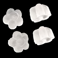 GummiohrmutterKomponenten, Gummi, Blume, weiß, 4x4x3mm, Bohrung:ca. 0.7mm, 10000PCs/Tasche, verkauft von Tasche