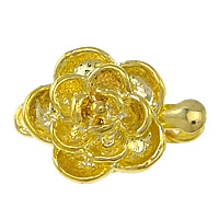 Zinc Alloy Box Clasp Flower gold color plated single-strand nickel lead & cadmium free Approx 2mm Sold By Lot