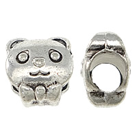 Zinc Alloy European Beads Bear antique silver color plated without troll nickel lead & cadmium free Approx 4.5mm Sold By Lot