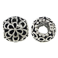 Tibetan Style European Beads, Drum, antique silver color plated, without troll, nickel, lead & cadmium free, 10x11mm, Hole:Approx 5mm, 100PCs/Lot, Sold By Lot