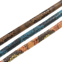 Cowhide Cord, with PU Leather, snakeskin pattern, more colors for choice, 11x5mm, 10m/Bag, Sold By Bag