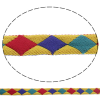 Etnické Cotton Cord, Bavlna, multi-barevný, 11x3mm, 100Yards/Bag, Prodáno By Bag