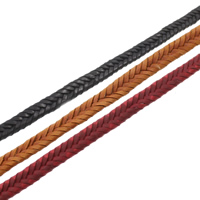Leather Cord, PU Leather, braided, more colors for choice, 8x3mm, 50m/Bag, Sold By Bag