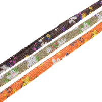 Ethnic Cord, Cotton, with flower pattern, more colors for choice, 7x5mm, 100m/Bag, Sold By Bag