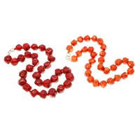 Natural Coral Necklace, brass lobster clasp, more colors for choice, 14-16mm, Sold Per Approx 17 Inch Strand
