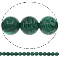 Malachit Perle, rund, verschiedene Größen vorhanden, Bohrung:ca. 1mm, Länge ca. 15 ZollInch, verkauft von Menge