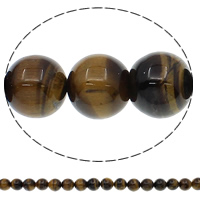 Tigerauge Perlen, rund, natürlich, verschiedene Größen vorhanden, Bohrung:ca. 1mm, Länge:ca. 15.7 ZollInch, verkauft von Tasche