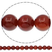 Natürlich rote Achat Perlen, Roter Achat, rund, verschiedene Größen vorhanden, Bohrung:ca. 1mm, Länge ca. 15.7 ZollInch, verkauft von Tasche