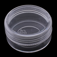 Smykker Perler Container, Plastic, Flad Rund, gennemskinnelige, hvid, 39x21x39mm, 5pc'er/Bag, Solgt af Bag