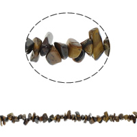 Gemstone Chips, Tiger Eye, 5-8mm, Hole:Approx 0.8mm, Approx 260PCs/Strand, Sold Per Approx 34.6 Inch Strand