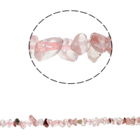 Quartz naturel bijoux perles, rouge de cerise, pepite, 5-8mm, Trou:Environ 0.8mm, Environ 260PC/brin, Vendu par Environ 34.6 pouce brin