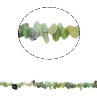 Chips de pierres précieuses, turquoise d'herbe naturelle, pepite, 5-8mm, Trou:Environ 0.8mm, Environ 260PC/brin, Vendu par Environ 34.6 pouce brin
