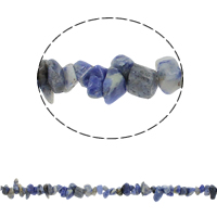 Blauw Spot stenen kralen, Nuggets, 5-8mm, Gat:Ca 0.8mm, Ca 260pC's/Strand, Per verkocht Ca 33 inch Strand