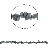 Chips de pierres précieuses, hématite non magnétique, noire, 5-8mm, Trou:Environ 0.8mm, Environ 260PC/brin, Vendu par Environ 33.8 pouce brin