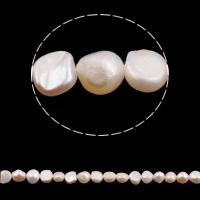 Perles nacres baroques de culture d'eau douce , perle d'eau douce cultivée, naturel, blanc, 5-6mm, Trou:Environ 0.8mm, Vendu par Environ 15.3 pouce brin