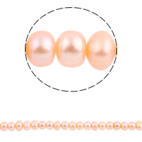 Button Kulturan Slatkovodni Pearl perle, Dugme, prirodan, roze, 5-6mm, Rupa:Približno 0.8mm, Prodano Per Približno 15.3 inčni Strand